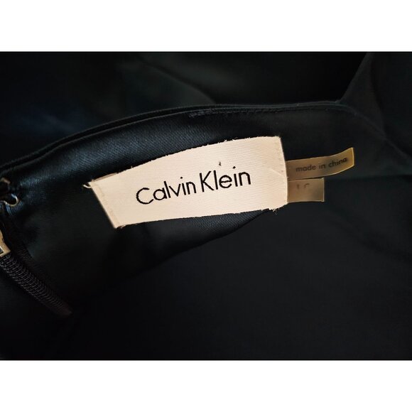 Calvin Klein Midi Dress Size 10 Teal sleeveless pleated bust cocktail - Picture 6 of 11